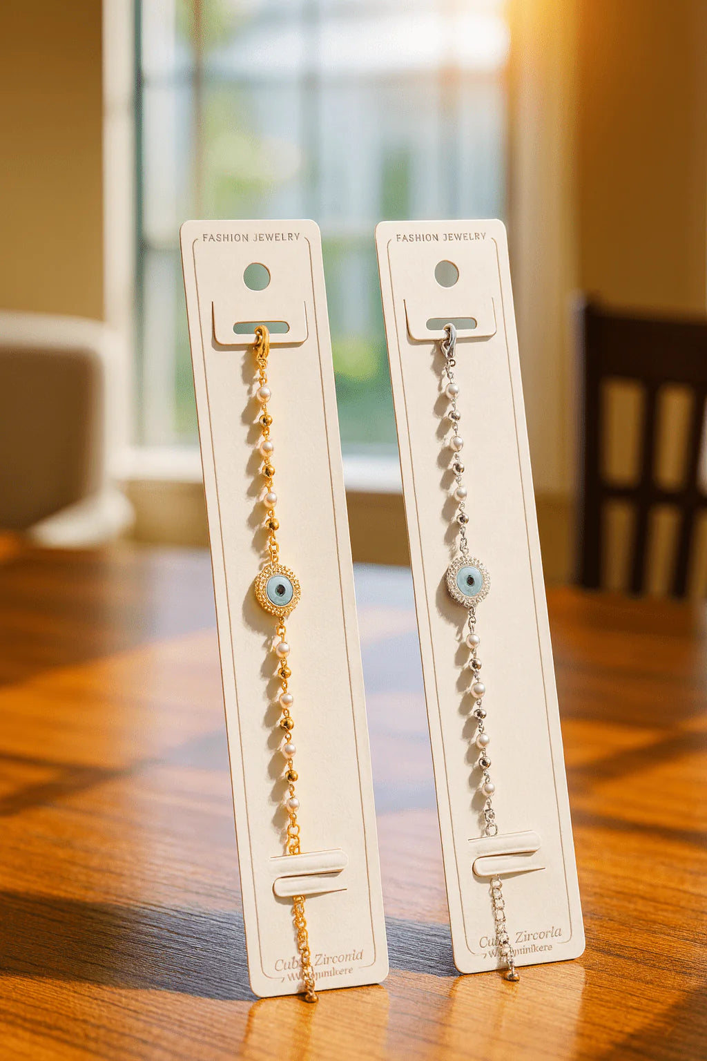 Pearl Beaded Evil Eye Bracelet