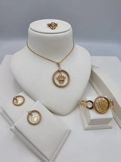 Crown Emblem Royal Jewelry Set