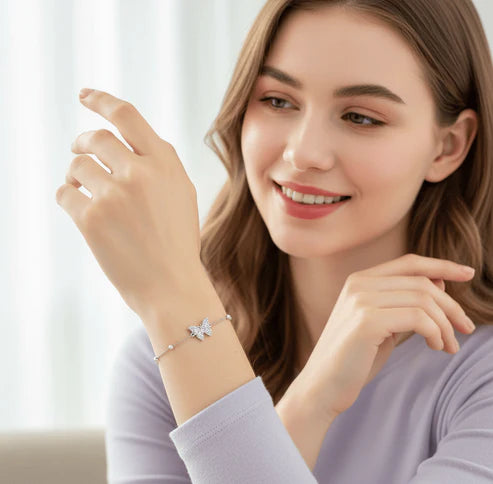 Double Butterfly Crystal Bracelet