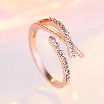 Elegant Micro Rhinestone Cross Ring Personality
