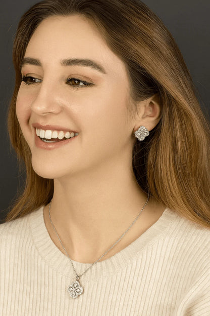 Floral Clover Necklace Set