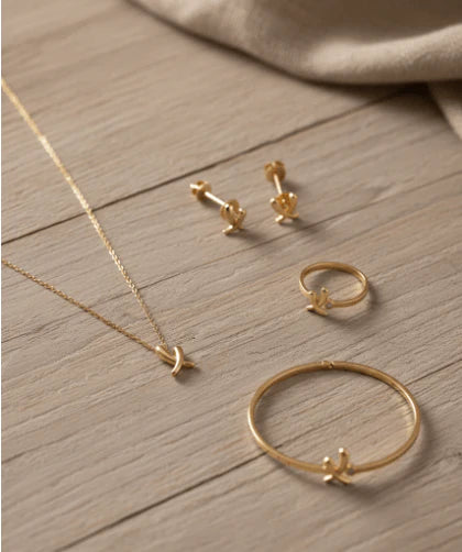 Golden Pearl Emblem Jewelry Set
