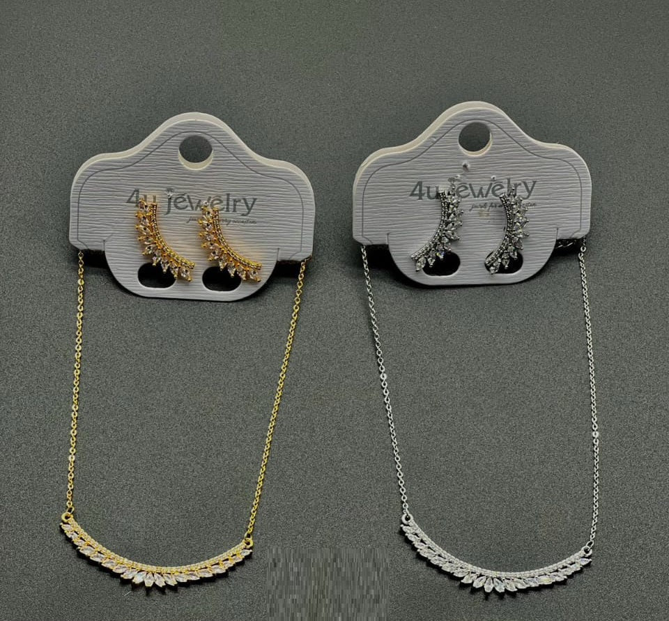 Leaf Bar Necklace Set