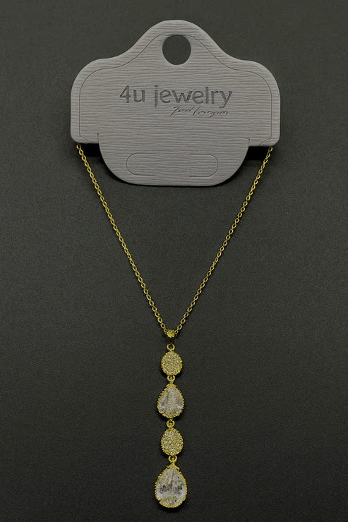 Triple Drop Teardrop Pendant Set