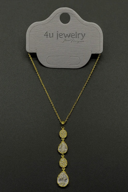 Triple Drop Teardrop Pendant Set