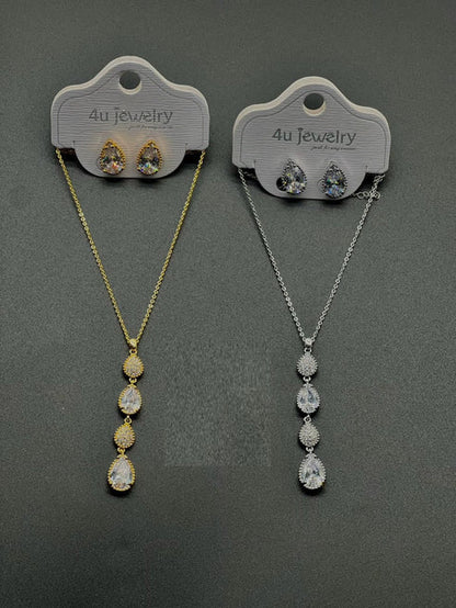 Triple Drop Teardrop Pendant Set