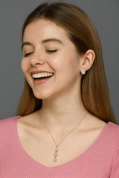 Triple Drop Teardrop Pendant Set